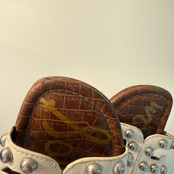 Sam Edelman White Studded Slide Sandals - Picture 5 of 6